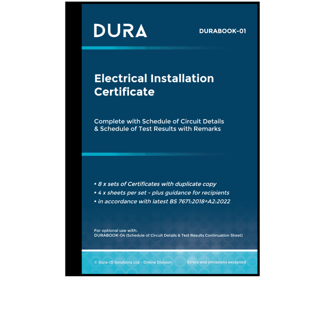 'All in One' Electrical Installation Certificate Book complete with Schedules and Remarks